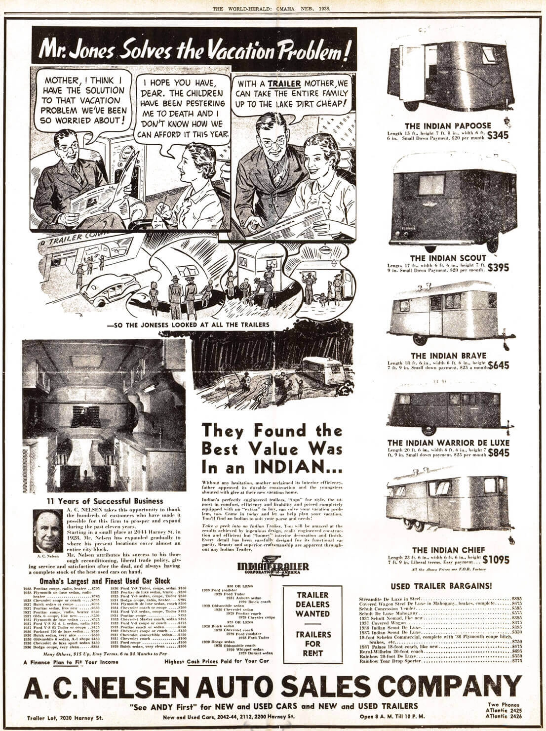 A.C. Nelsen newspaper ad from 1938