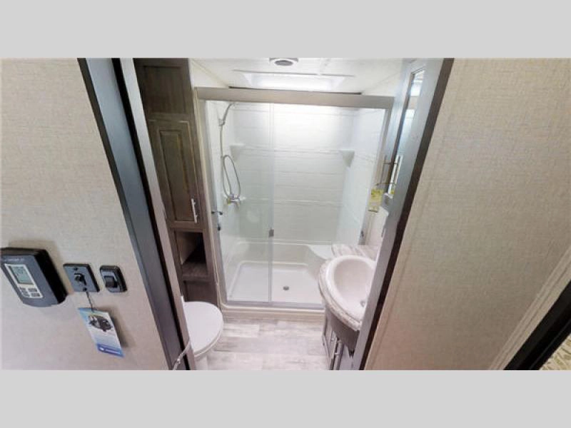 Brookstone fifth wheel- bathroom with full size shower
