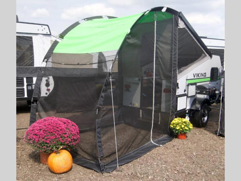 Viking Express pop up camper exterior with pop up screen room feature